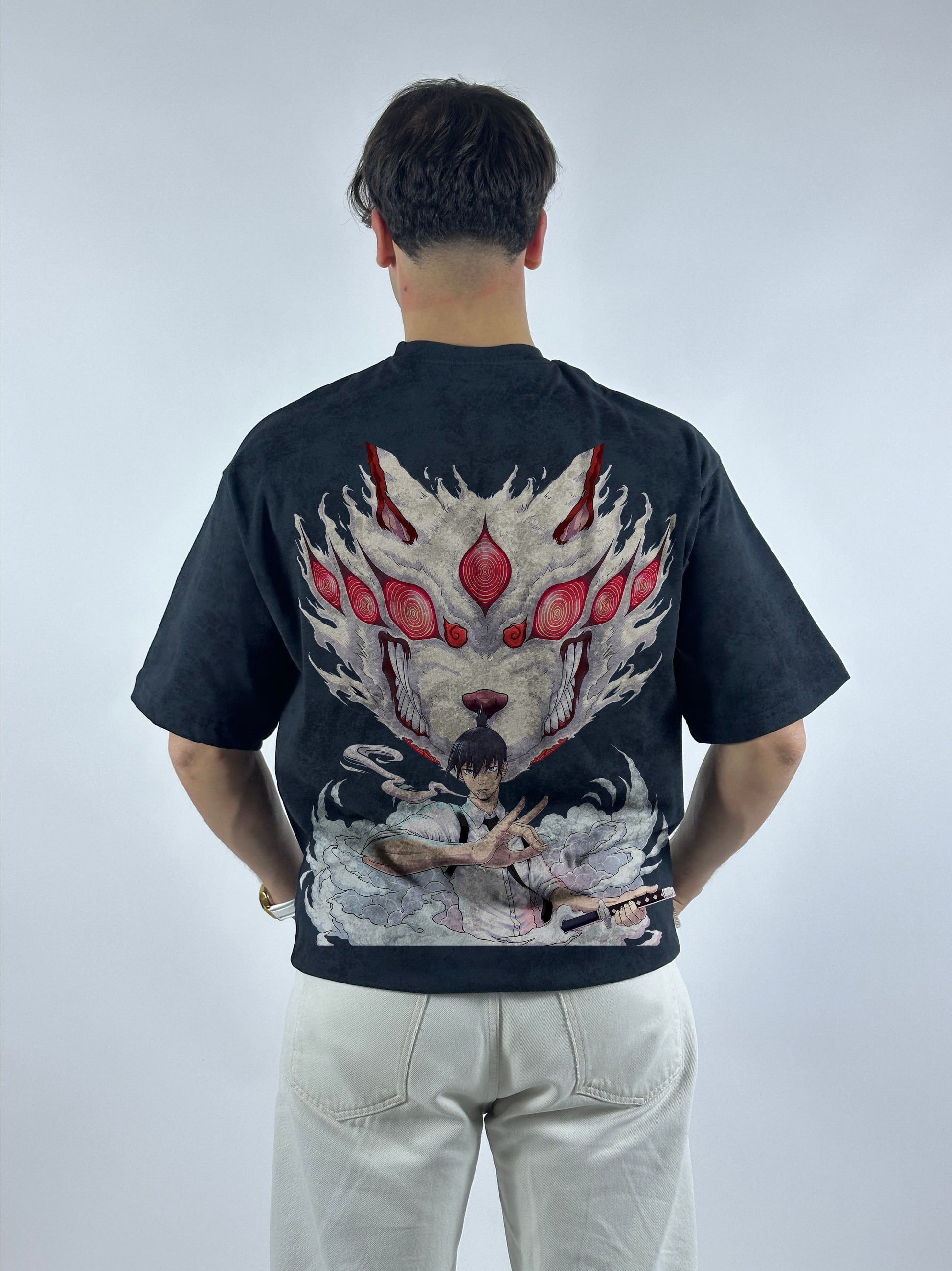 T-shirt Oversize Acid Wash Megumi Fushiguro | Gyokuken: Kon (JK0003)