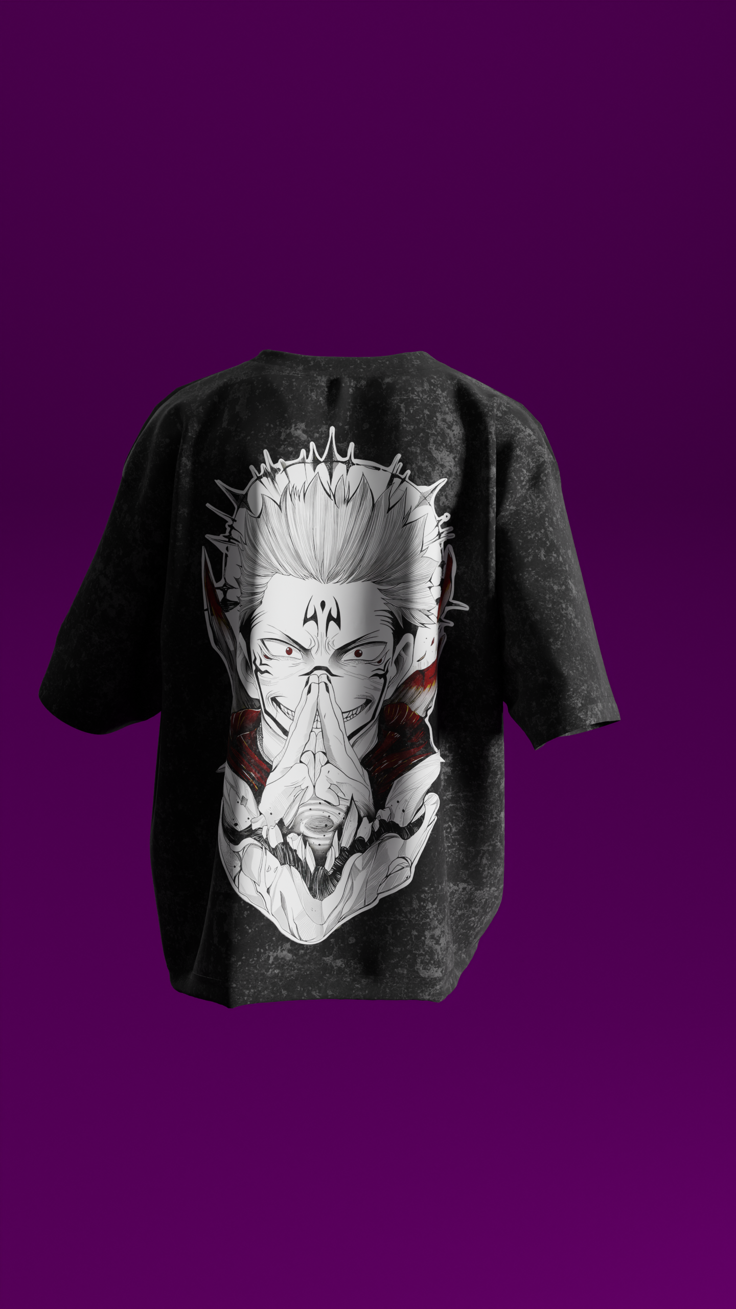 T-shirt Oversize Acid Wash Yuji Itadori | Sukuna (JK0001)