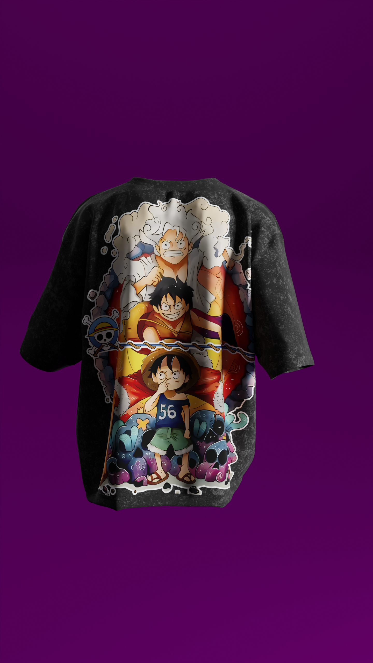 T-shirt Oversize Acide Wash Luffy | Mugiwara (OP0001)