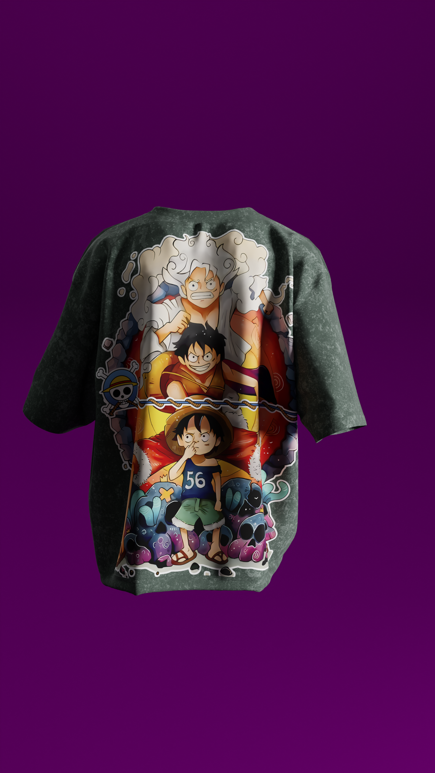 T-shirt Oversize Acide Wash Luffy | Mugiwara (OP0001)