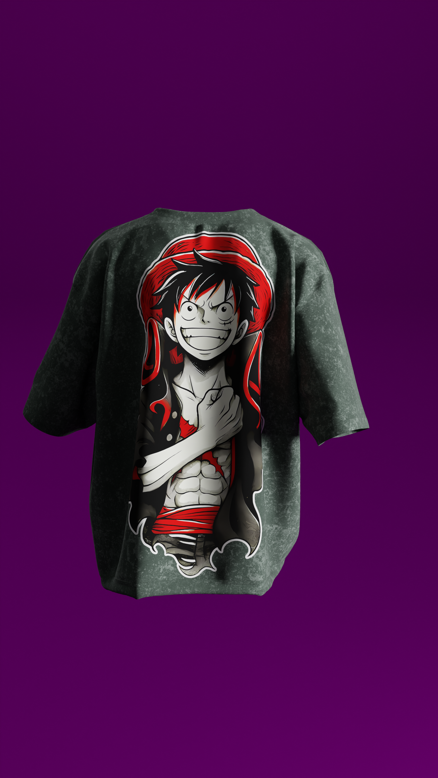 T-shirt Oversize Acide Wash Luffy | Mugiwara (OP0003)