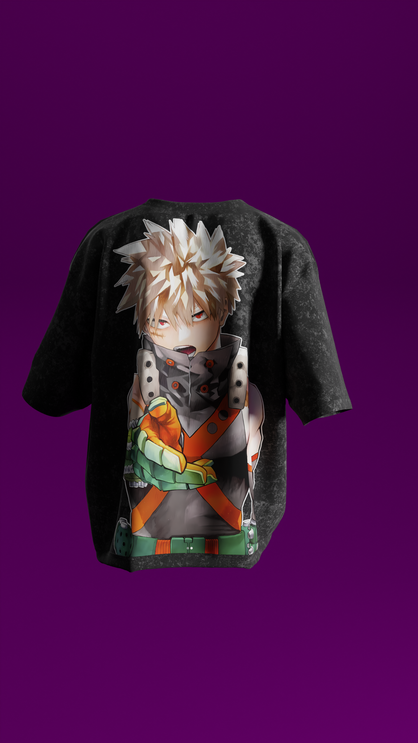 T-shirt Oversize Acide Wash Katsuki | Bakugo (MHA0002)