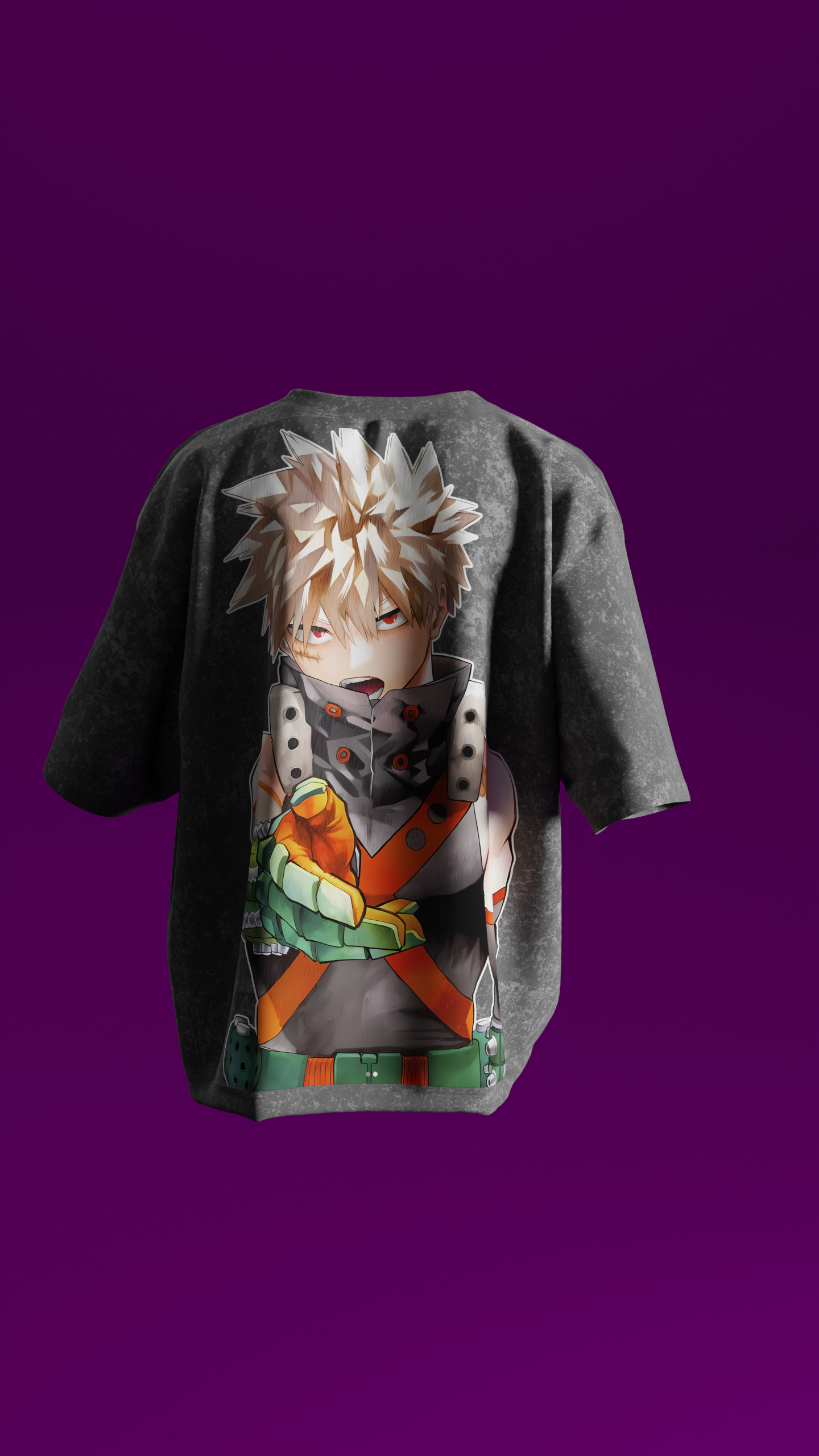 T-shirt Oversize Acide Wash Katsuki | Bakugo (MHA0002)