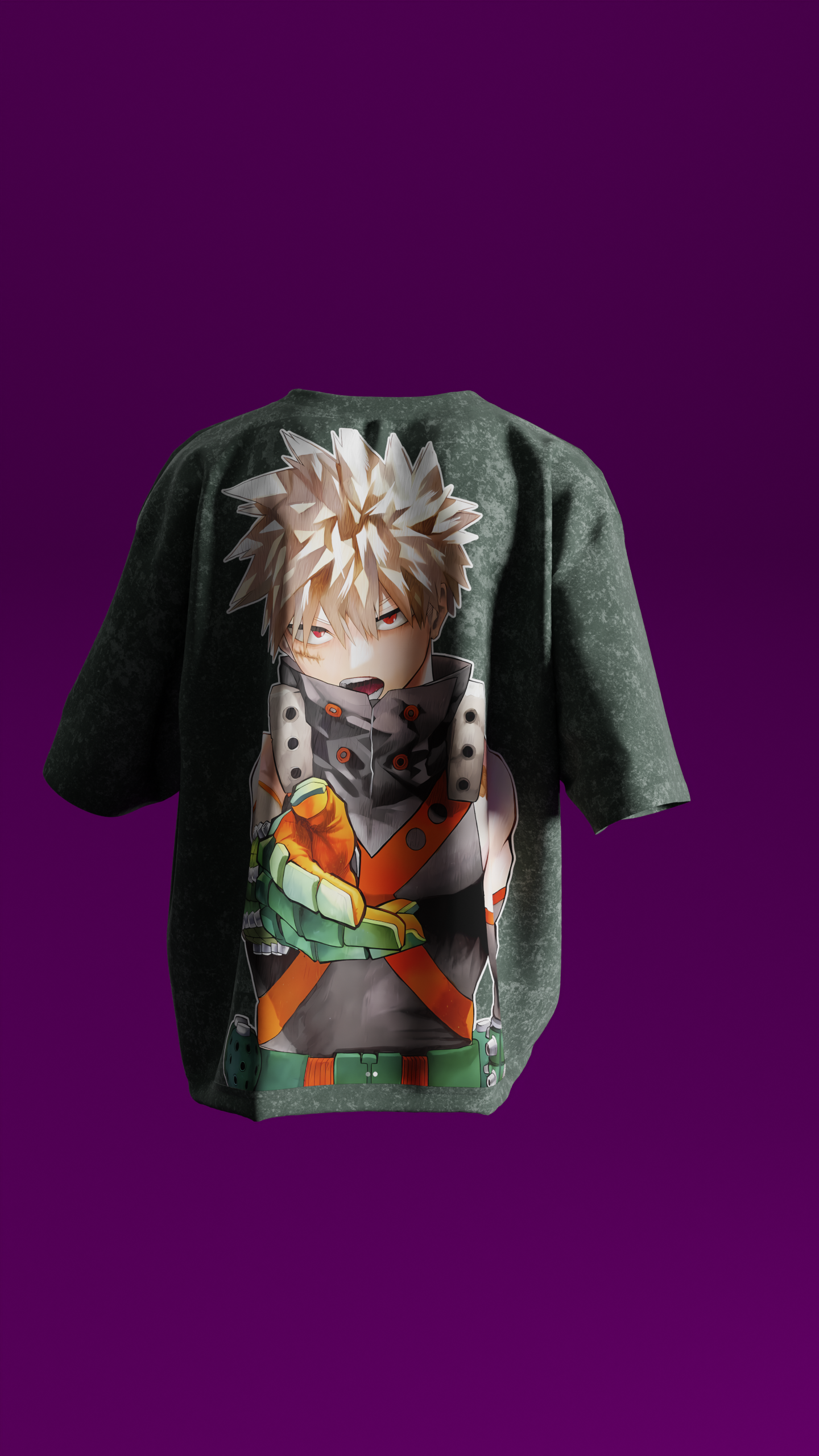 T-shirt Oversize Acide Wash Katsuki | Bakugo (MHA0002)